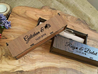 Personalized Wedding Scroll Invitations - Rustic Wooden Box Set - Only Accessories